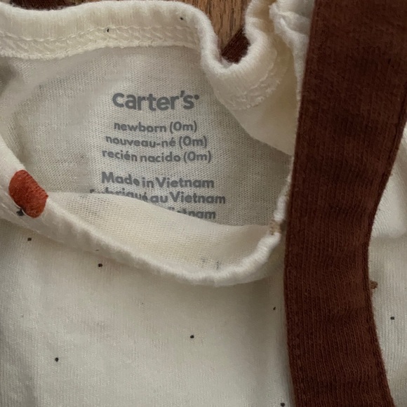 Brown Baby Girl Thanksgiving Dress with Headband - Picture 3 of 3